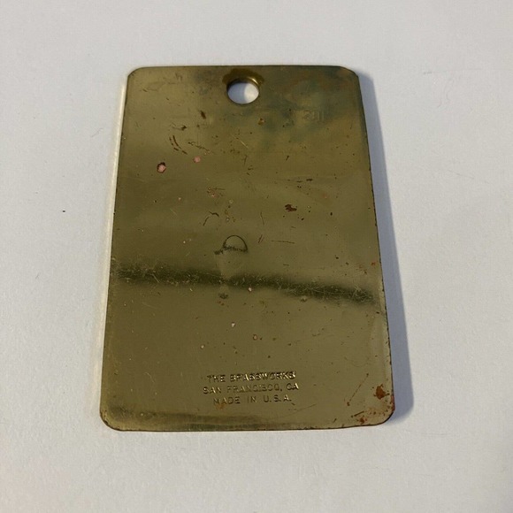 Vintage 80s California Lottery Ticket Brass Brassworks Keychain Made in … - Picture 2 of 3